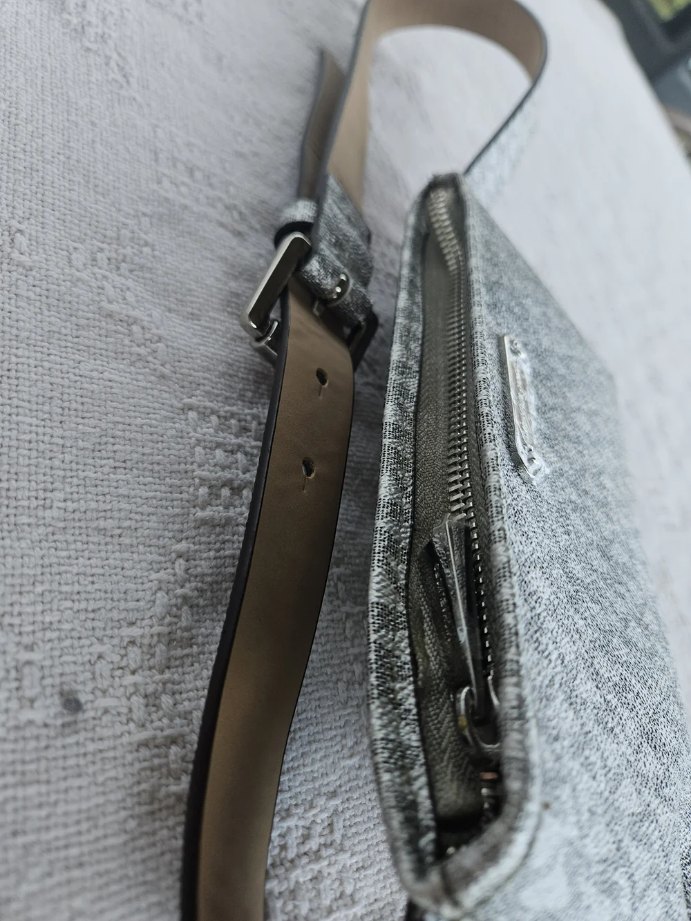 Silver Metallic Belt Bag Micheal Kors Festival Leather